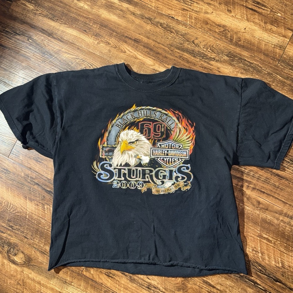 Harley Davidson Sturgis Eagle Cropped T-shirt Unisex XL